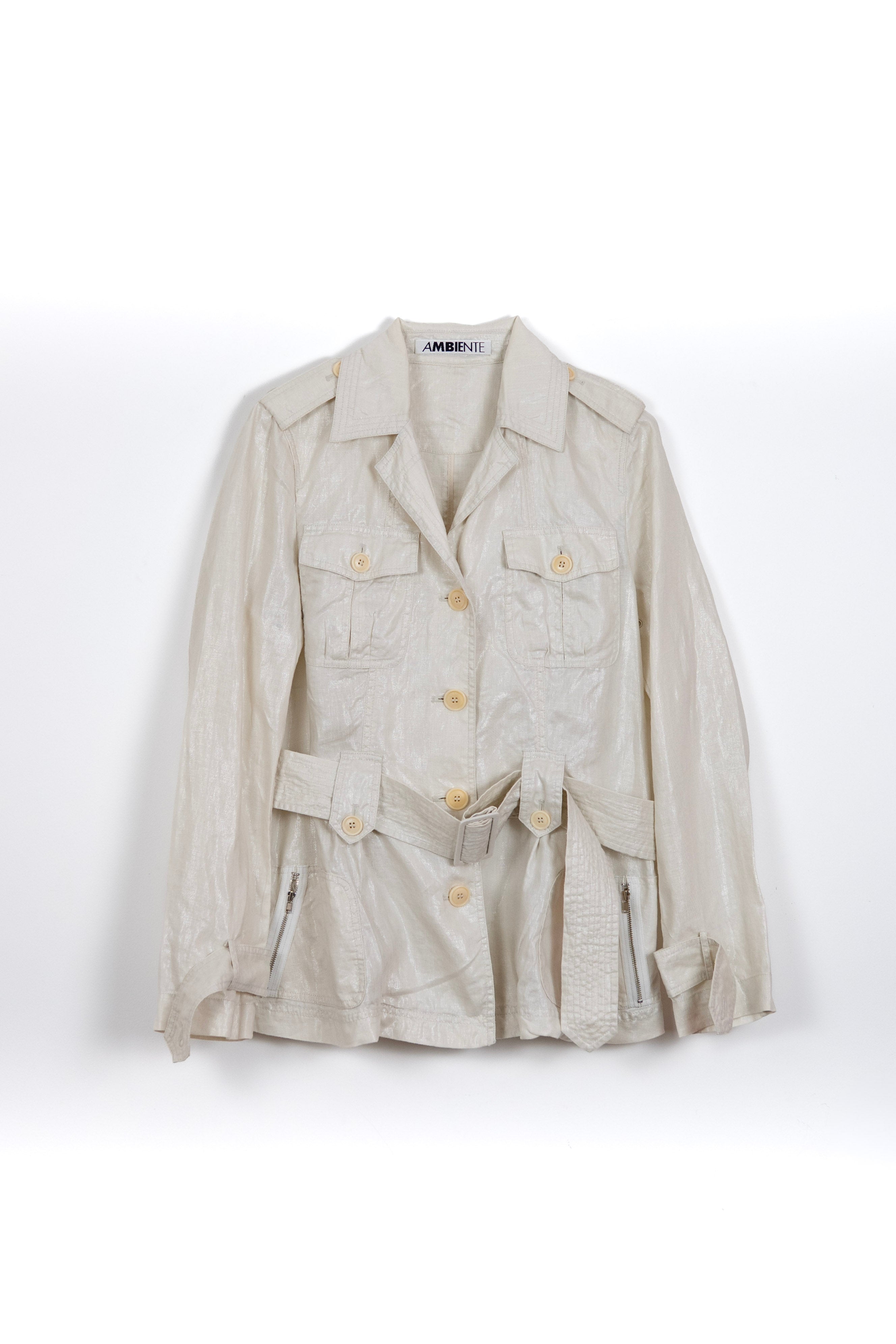 Trench courte en lin