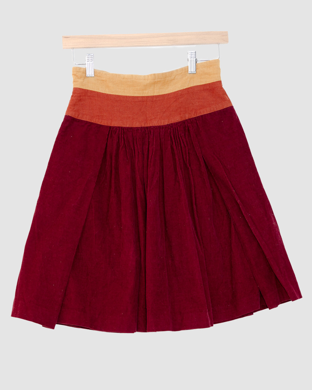Jupe vintage taille haute en velours - Etno